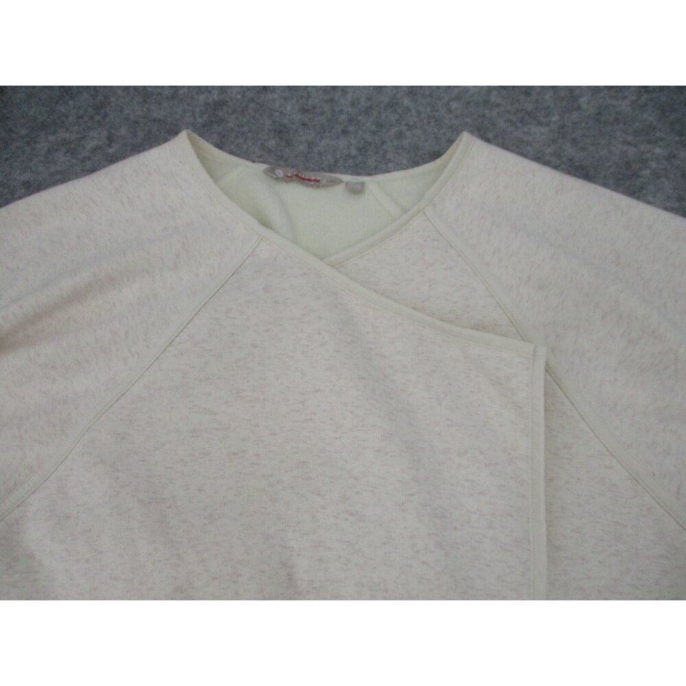 Athleta Womens Sweater XL Oversized Fleece Lined Oatmeal Heather Cardigan Knit - Picture 7 of 16